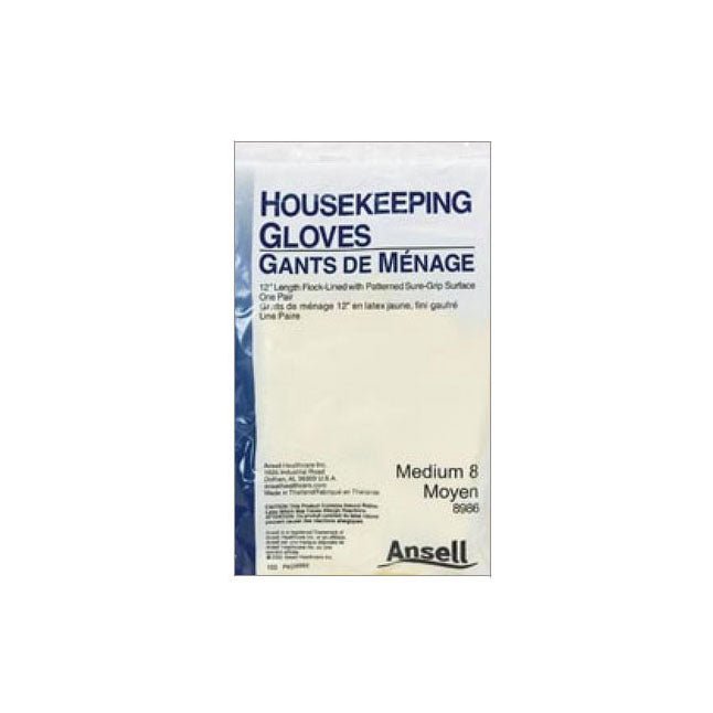 Ansell Housekeeping Glove, Yellow, 12", Small, 12 pair/bag, 89840S - A Medi Supplies