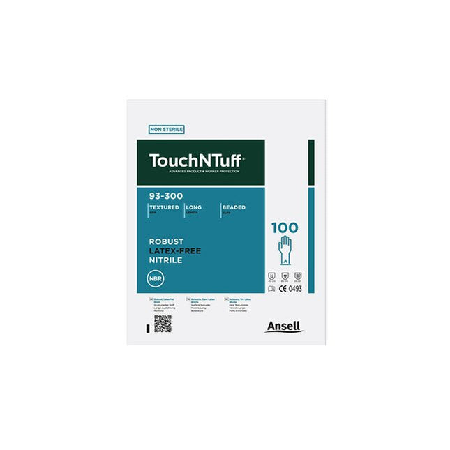 Ansell TOUCHNTUFF® 93 - 300 Non - sterile Disposable Nitrile Cleanroom Glove, Size 6.5 - 7, Small, 100 each/bag, 114882 - A Medi Supplies