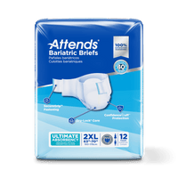 Attends Bariatric Briefs, 2X - LARGE Waist Size up to 70", 4 bags of 12, DD50 - A Medi Supplies