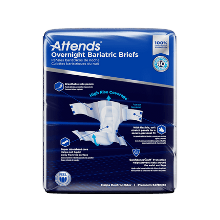 Attends Bariatric Briefs, 5X - Large - Up to 115" (292cm), 4 bags of 8, DD70 - A Medi Supplies