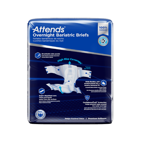 Attends Bariatric Briefs, 5X - Large - Up to 115" (292cm), 4 bags of 8, DD70 - A Medi Supplies