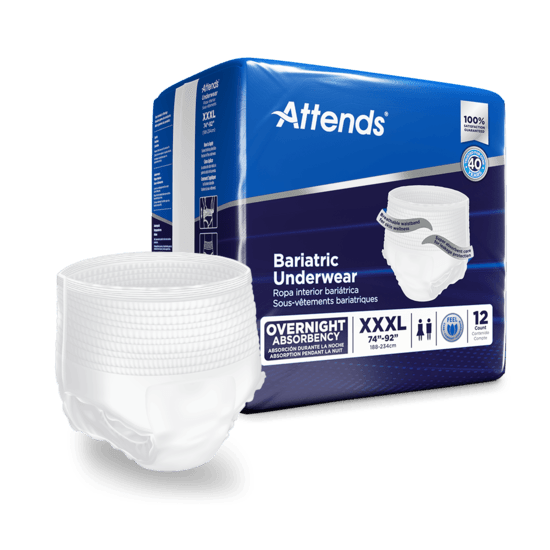 Attends Bariatric Underwear, XXX - LARGE, 4 bags of 10, AU60 - A Medi Supplies