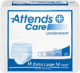 Attends Care Underwear, X - LARGE - Waist Size 58" - 68", 4 bags of 25, APV40100 - A Medi Supplies