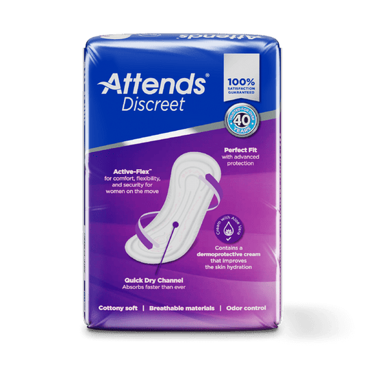 Attends Discreet Maximum Long L - 14.5" W - 5" - 10 bags of 20, ADPMAL - A Medi Supplies