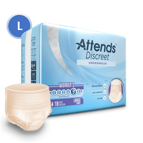 Attends Discreet Underwear Female, L - 4 bags of 18 ,ADUF30 - A Medi Supplies