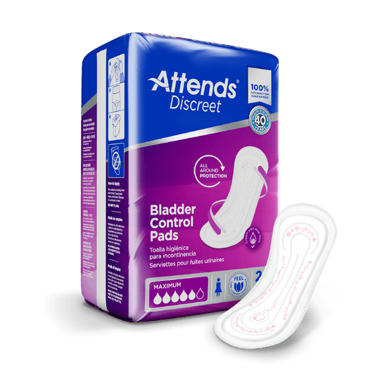 Attends Discreet Women's Maximum Pads L - 13" W - 4.5" - 10 bags of 20, ADPMAX - A Medi Supplies