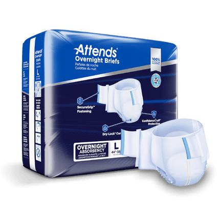 Attends Extended Wear Brief, LARGE - Waist Size 44" - 58", 4 bags of 14, DDEW30 - A Medi Supplies