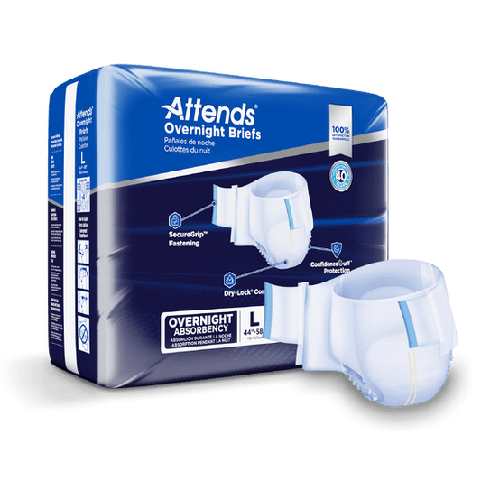 Attends Extended Wear Brief, LARGE - Waist Size 44" - 58", 4 bags of 14, DDEW30 - A Medi Supplies