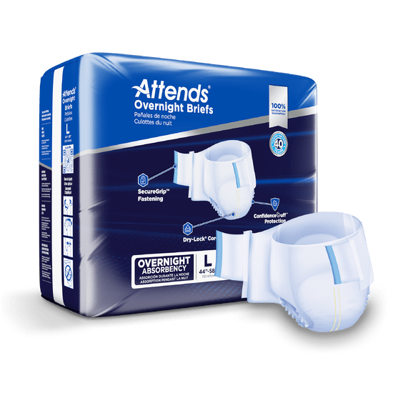 Attends Extended Wear Brief, LARGE - Waist Size 44" - 58", 4 bags of 14, DDEW30 - A Medi Supplies