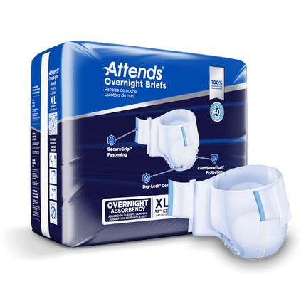 Attends Extended Wear Brief, X - LARGE - Waist Size 58" - 63", 4 bags of 14, DDEW40 - A Medi Supplies