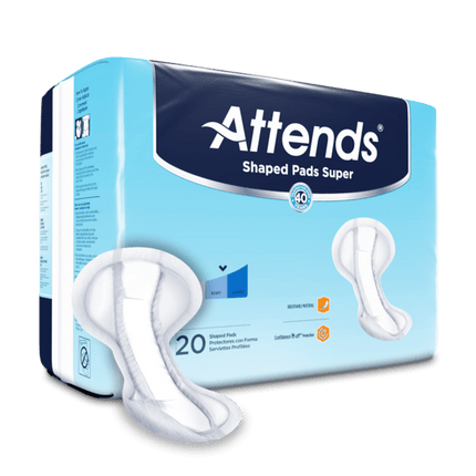 Attends shaped pads super 24.5", 4 bags of 20, SPSA - A Medi Supplies