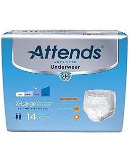 Attends Underwear, X - LARGE - Waist Size 58" - 68", 4 bags of 14, AP0740 - A Medi Supplies