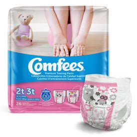 Comfees Girl Training Pants - Size 2, 6 bags of 26, CMF - G2 - A Medi Supplies