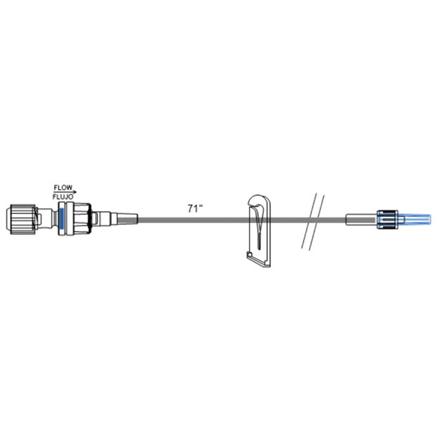 ICU Medical IV Smallbore Extension Set ICU 72 Inch Tubing 50 each/case B2038