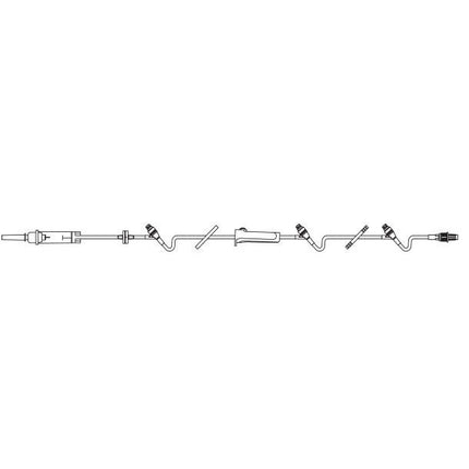 Baxter CONTINU-FLO Solution Set, Non-Vented, 3 CLEARLINK Luer Activated Valves, Backcheck Valve. 60 drops/mL. 105" 48 each/case 2C8546S