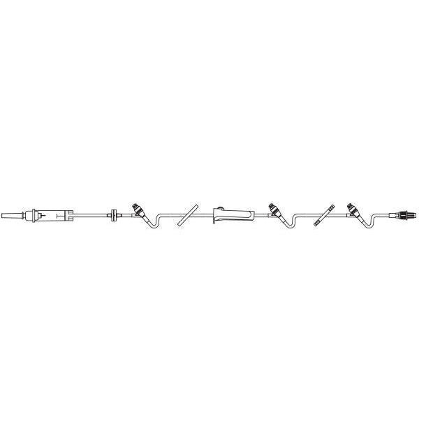 Baxter CONTINU-FLO Solution Set, Non-Vented, 3 CLEARLINK Luer Activated Valves, Backcheck Valve. 60 drops/mL. 105" 48 each/case 2C8546S