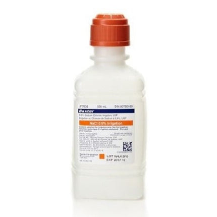 Baxter 0.9% Sodium Chloride Irrigation USP, 500mL 15 each/case JF7633P - A Medi Supplies