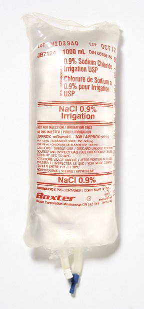 compare product Baxter 0.9% Sodium Chloride Irrigation Solution, Viaflex® Uromatic® Plastic Pour Container, 12 each/case, JB7124