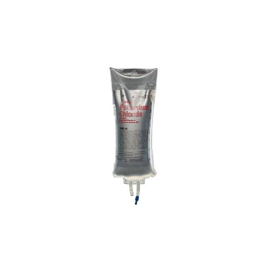 Baxter 20mmol Potassium Chloride in 5% Dextrose and Sodium Chloride Solution, 1000mL, 12 each/case JB1654 - A Medi Supplies