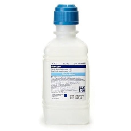 Baxter Sterile Water for Irrigation, 500mL 15 each/case JF7113 Replaced by JF7623P - A Medi Supplies