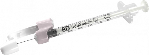 BD SafetyGlide™ Insulin Syringe with Permanently Attached Needle 3/10mL 29GA x 0.5in 100/box 4 Box/case 305935