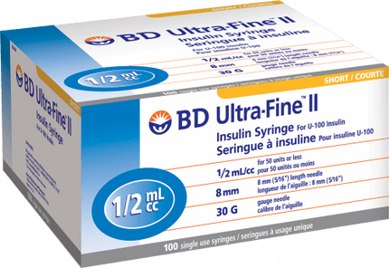 BD Syringe & Needle Insulin 0.5cc 30 X 5/16in Ultrafine Ii 100/box 5 Box/case 320468 - A Medi Supplies