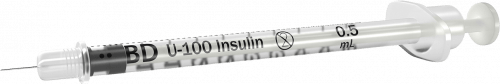 BD Syringe & Needle Insulin 0.5cc 31g X 6mm Ultra-fine Ii 100/box 5 Box/case 324920