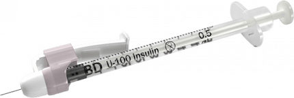 BD SYRINGE & NEEDLE INSULIN 0.5cc x 30 x 8mm TW SAFETY GLIDE 100/box 4 box/case 305934 - A Medi Supplies