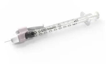 compare product BD Syringe & Needle Insulin 1.0cc 31g X 6mm Safetyglide 100/box 4 Box/case 328446