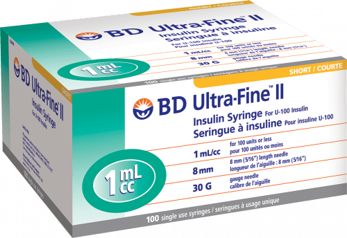 BD Syringe & Needle Insulin 1cc 30G X 5/16in Ultrafine Ii P70 100/box 5 Box/case 320469 - A Medi Supplies