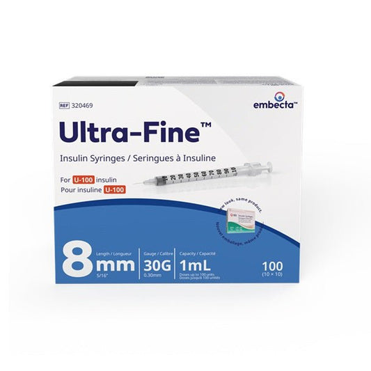 BD Syringe & Needle Insulin 1cc 30G X 5/16in Ultrafine Ii P70 100/box 5 Box/case 320469 - A Medi Supplies