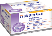 BD Syringe & Needle Insulin 3/10cc 8mm 31Gx5/16in Ultra - fine 100/box 5 Box/case 320440 - A Medi Supplies