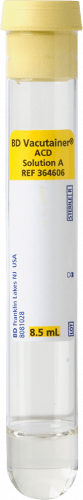 BD Tube Vacutainer 16 X 100mm 8.5ml Acd Yellow 100/Box 10 Box/Case 364606 - A Medi Supplies