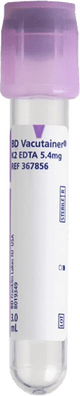 BD Tube Vacutainer Hemo+13 X 75mm 3ml Lav Plbl P56 Plastic; 5.4mg K2EDTA 100/Box 10Box/Case 367856 - A Medi Supplies