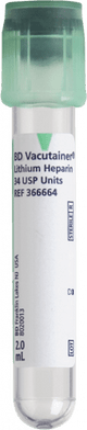 BD Tube Vacutainer Lihep Plh 13x75mm 2ml Plbl Green 100/Box 10Box/Case 366664 - A Medi Supplies