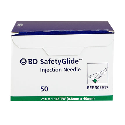 21G x 1 1/2 in. BD SafetyGlide™ Needle only 50 each/box, 10 box/case BD 305917 - A Medi Supplies