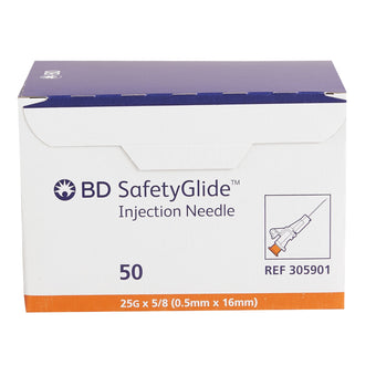 compare product 25G BD SafetyGlide™ Needle only 5/8 in. 50 each/box, 10 box/case BD 305901
