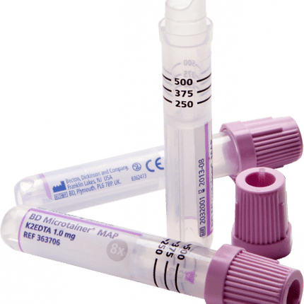 Tube Microtainer MAP Micro K2EDTA 13x75mm LAV 50 each/box, 4 box/case 363706 - A Medi Supplies