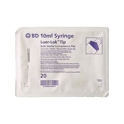 20 mL BD Luer - Lok™ Syringe bulk sterile Pharmacy Convenience Tray 10/bx 12 bx/ case 305617 - A Medi Supplies
