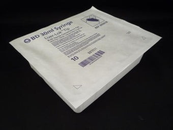 compare product 30 mL BD Luer-Lok™ Syringe bulk sterile Pharmacy Convenience Tray 10/bx 12 bx/ case 305618