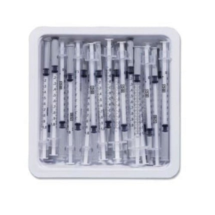 BD 1 mL allergist tray with 27 - G x 1/2 - in permanently attached needle (regular bevel), 25 each/pack, 305950 - A Medi Supplies
