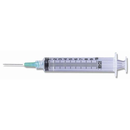 BD Luer - Lok™ Syringe with Attached Needle, 10mL, 20GA x 1 - 1/2", 100/box 309645 - A Medi Supplies