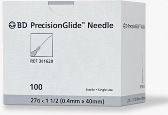 compare product BD PrecisionGlide™ Needle, Regular Bevel, 27G x 1 .5