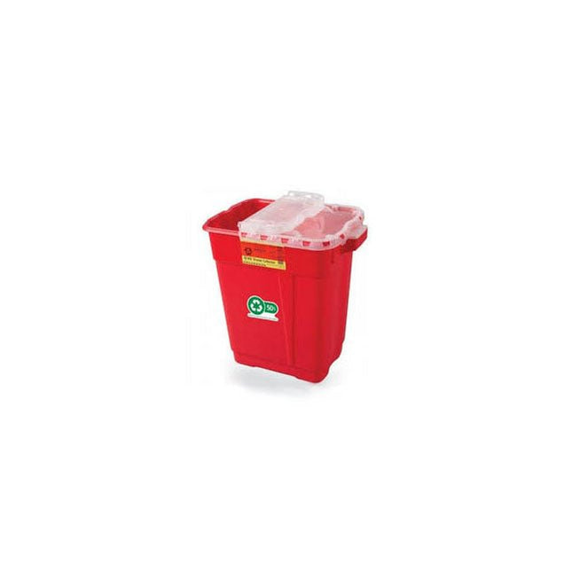 BD Sharps Collector, 19GL, XL, Clear Top, Red Base, Height 14.75", L 26.5" x W 20", 5 each/case, 305666 - A Medi Supplies
