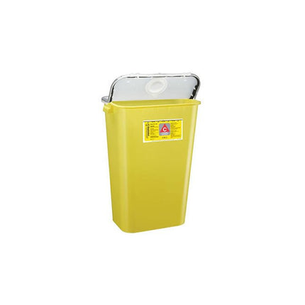 BD Sharps Collector, 34L, XL, Clear Top, Yellow Base, Height 11.75", L 18.5" x W 17.75", 8 each/case, 305579 - A Medi Supplies