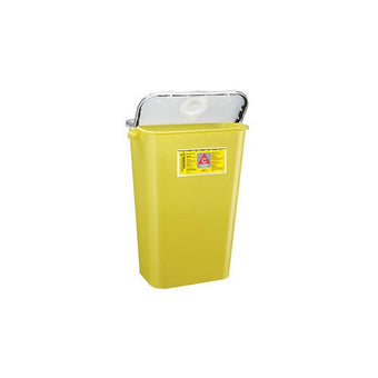 compare product BD Sharps Collector, 34L, XL, Clear Top, Yellow Base, Height 11.75