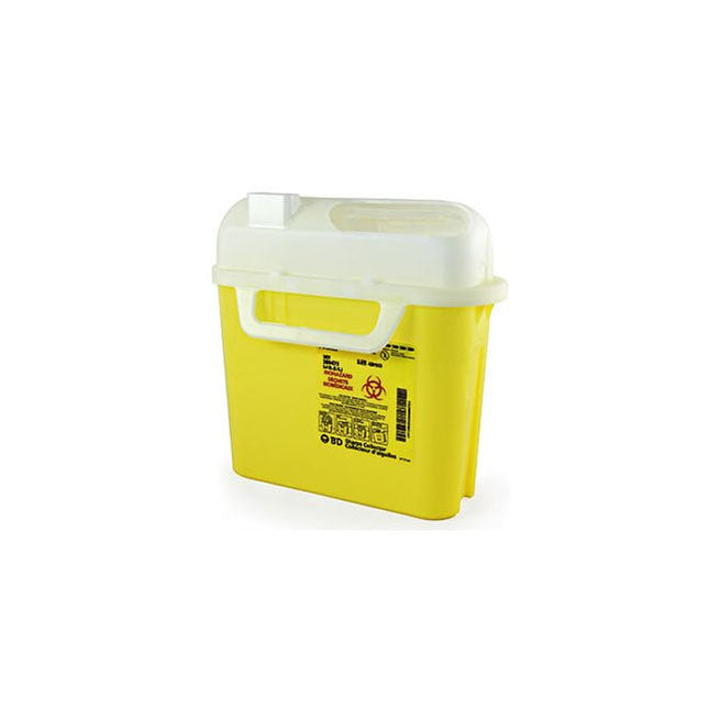 BD Sharps Collector, Horizontal Entry, 5.1L, Yellow, H23.15" x L24.3" x W18.4", 1 each, 300974 - A Medi Supplies