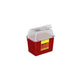 BD Sharps Collector, Multi - Use, Nestable, Hinge Cap, 8qt, Clear Top, Red Base, 24 each/case, 305343 - A Medi Supplies
