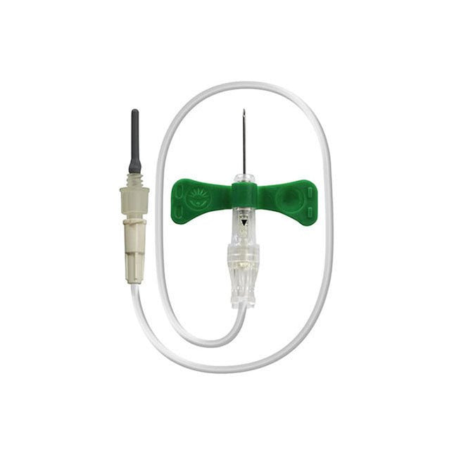 BD Vacutainer® Blood Collection Set, Push Button with L12" Tubing, L0.75"X 21GA, Green, With Luer, 50 each/box, 367344 - A Medi Supplies