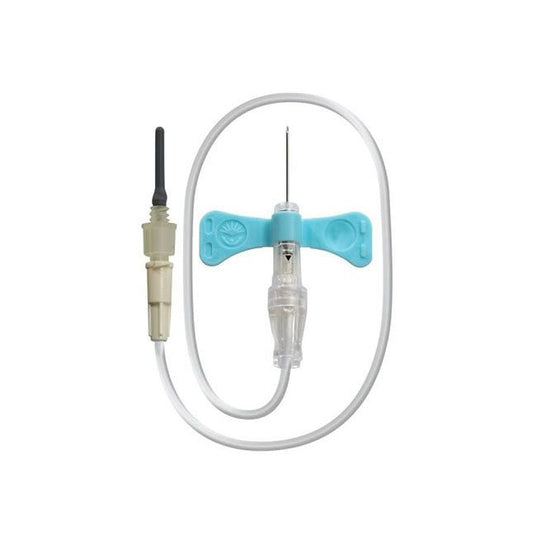 BD Vacutainer® Blood Collection Set, Push Button Without Luer L12" Tubing, with Luer, L0.75"x 23GA, Light Blue, 50 each/box, 367324 - A Medi Supplies